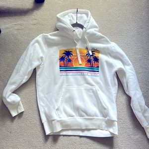 USA PALM MENS HOODIE WHITE L